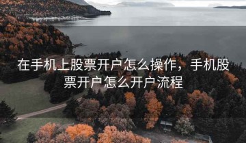 在手机上股票开户怎么操作，手机股票开户怎么开户流程