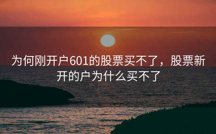 为何刚开户601的股票买不了，股票新开的户为什么买不了
