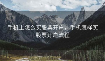 手机上怎么买股票开户，手机怎样买股票开户流程