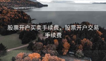 股票开户买卖手续费，股票开户交易手续费