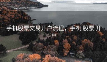 手机股票交易开户流程，手机 股票 开户