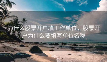 为什么股票开户填工作单位，股票开户为什么要填写单位名称