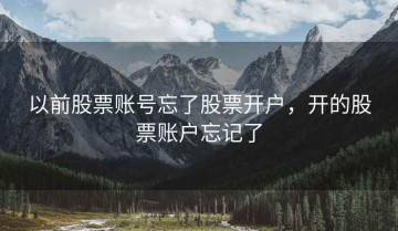 以前股票账号忘了股票开户，开的股票账户忘记了