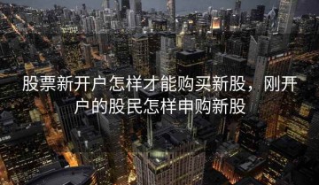 股票新开户怎样才能购买新股，刚开户的股民怎样申购新股