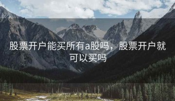 股票开户能买所有a股吗，股票开户就可以买吗
