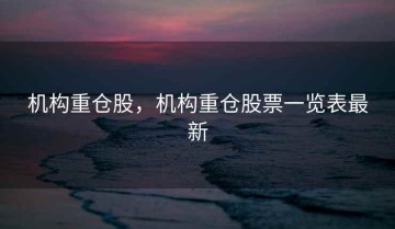 机构重仓股，机构重仓股票一览表最新