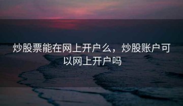 炒股票能在网上开户么，炒股账户可以网上开户吗