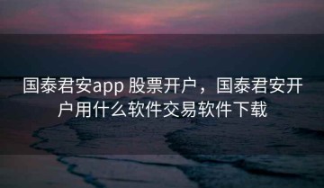 国泰君安app 股票开户，国泰君安开户用什么软件交易软件下载