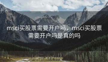 msci买股票需要开户吗，msci买股票需要开户吗是真的吗