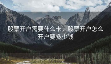 股票开户需要什么卡，股票开户怎么开户要多少钱