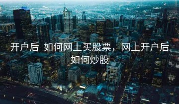 开户后  如何网上买股票，网上开户后如何炒股