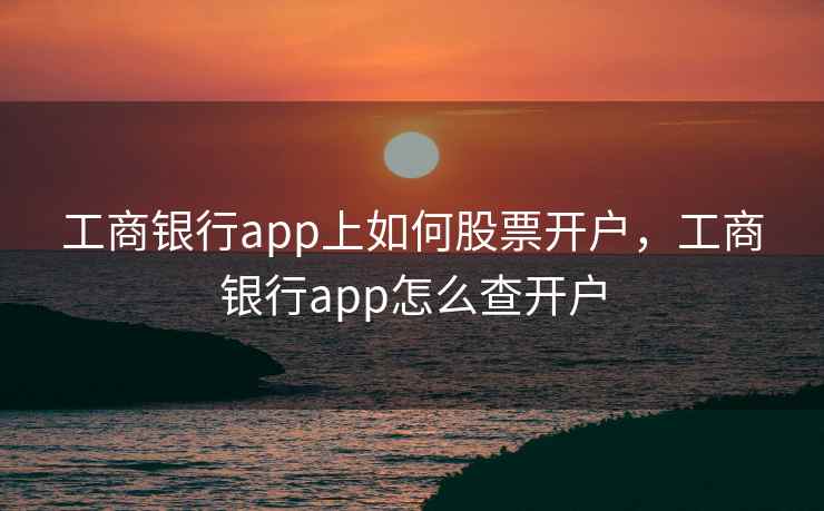 工商银行app上如何股票开户，工商银行app怎么查开户