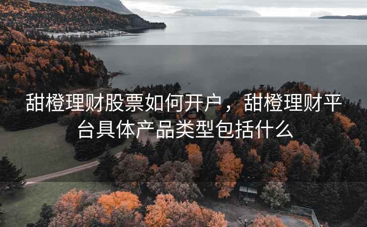 甜橙理财股票如何开户，甜橙理财平台具体产品类型包括什么