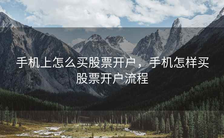 手机上怎么买股票开户，手机怎样买股票开户流程