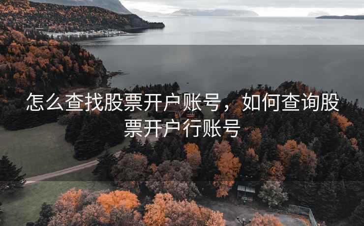 怎么查找股票开户账号，如何查询股票开户行账号