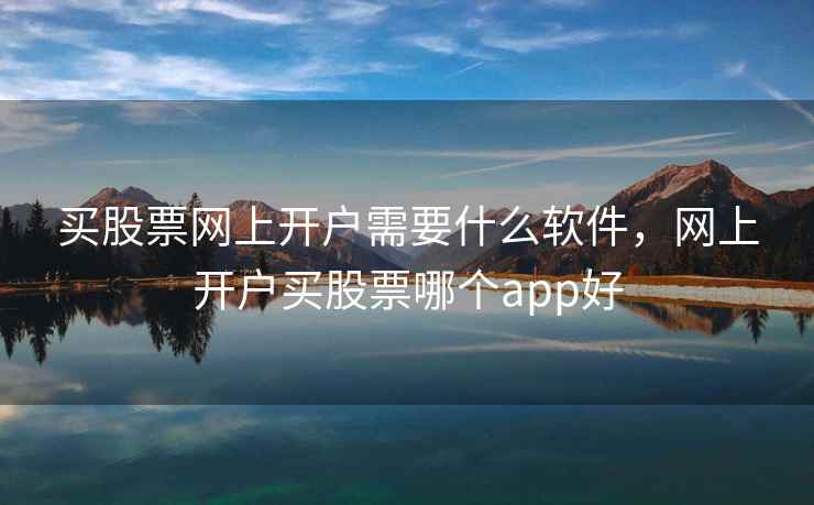 买股票网上开户需要什么软件，网上开户买股票哪个app好