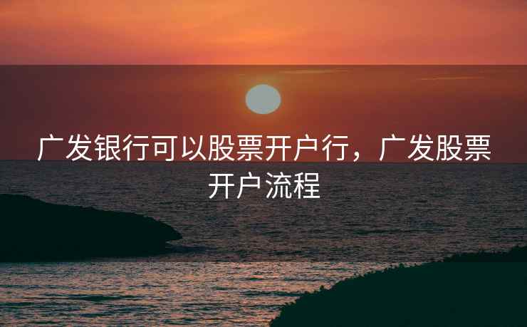 广发银行可以股票开户行，广发股票开户流程