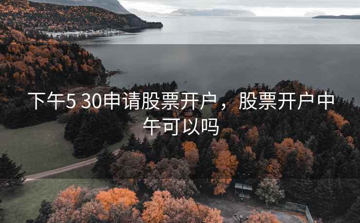 下午5 30申请股票开户，股票开户中午可以吗