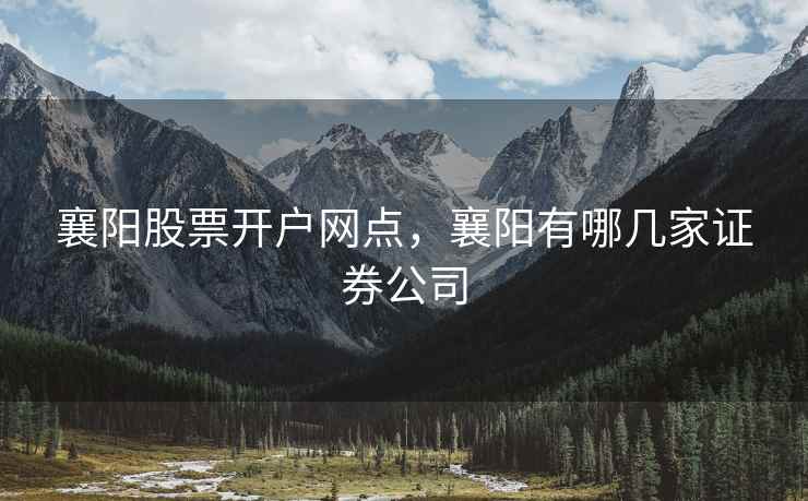 襄阳股票开户网点，襄阳有哪几家证券公司