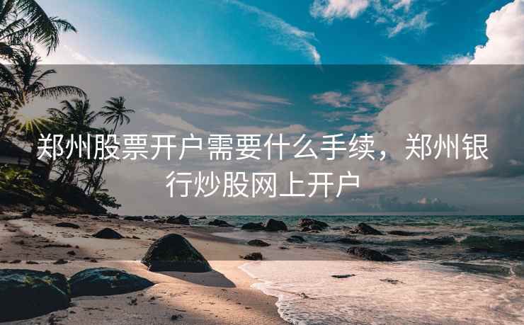 郑州股票开户需要什么手续，郑州银行炒股网上开户