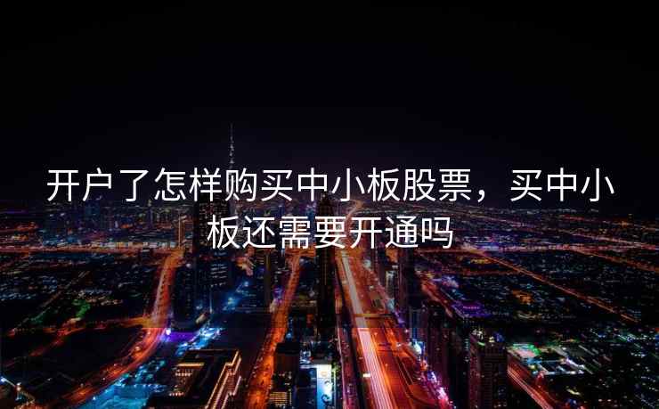开户了怎样购买中小板股票,买中小板还需要开通吗 开户了怎样购买中小板股票,买中小板还需要开通吗
